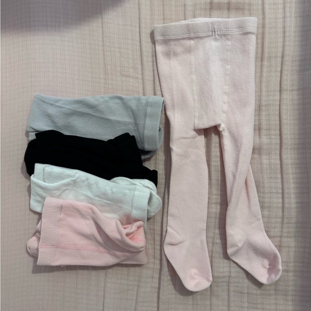 Baby Girl Tights Set - Pink, White, Gray, Black